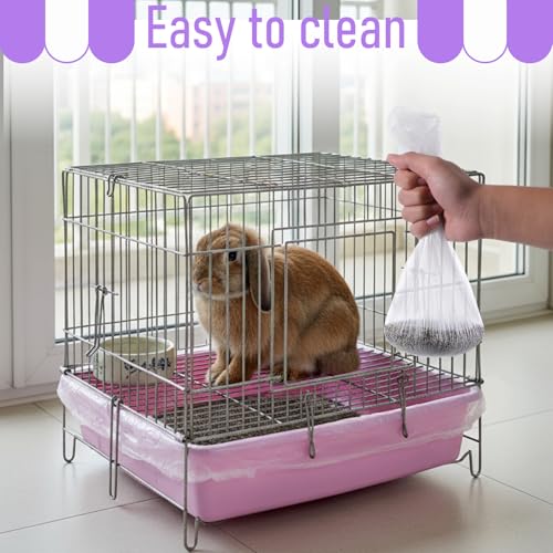50 PCS Disposable Plastic Cage Liners, Small Animals Leak Proof Toilet Film Litter Pan Bags Film Litter Box Liner for Rabbits, Guinea Pigs, Chinchillas, Hedgehogs, Birds
