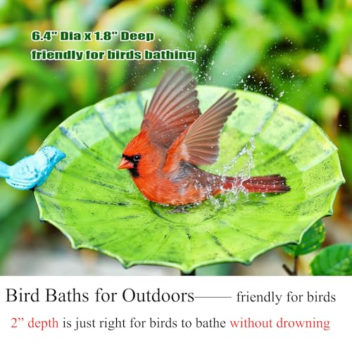 Bird Baths for Outdoors, 37" H Bird Bath for Outside, 3-in-1 Bird Feeders for Outdoors, Pedestal Birdbaths, Metal Bird Bath Bowl for Garden, Lawn, Yard Decor