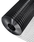 Black PVC Coated Welded Wire Mesh Roll 1/2inch 16"x50' 19 Gauge | Black Hardware Cloth, Heavy Duty Metal Mesh with Square Grid, Fencing Roll for Chicken Coop Barrier, Rabbit Cage, Snake Fence - size: 1/2" x 1/2" 16" x 50'