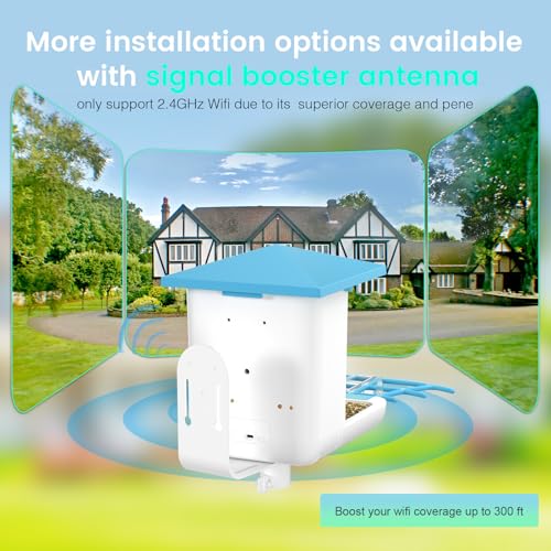 G08 Smart Bird Feeder with Camera, 2K, AI Bird ID, 5W Solar, Blue | Motion alerts, full-color night vision, VicoHome app, IP65 housing, 2.4GHz WiFi and 1.3L seed capacity. - color: G08BLUE