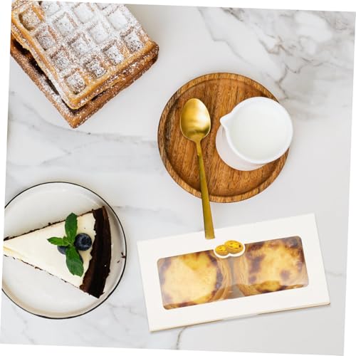 BESTOYARD Egg Tart Boxes with Window 25 pcs Bakery Box Dessert Containers with Shockproof Inserts Food Grade Paper Muffin Carriers for Mini Tarts 6.29 X 3.14 X 1.77 in