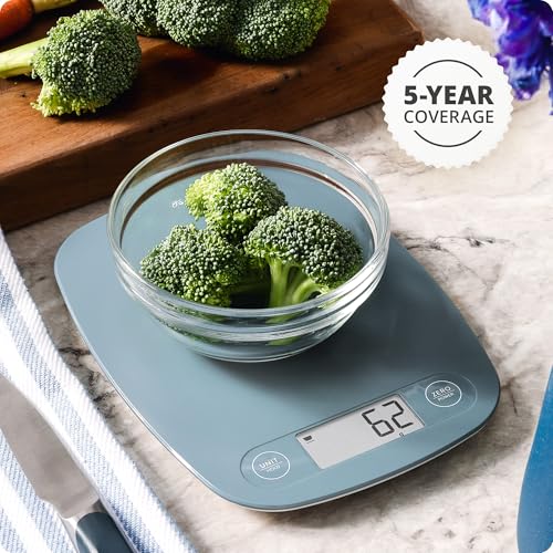 Greater Goods Food Scale, Slim & Compact Build, 1g Precision (Stone Blue) | Digital Kitchen Scale for Cooking, Meal Prep & Portion Control, Tare, Auto Shut-Off, g/oz/lb/ml Conversion & Calorie Tracking - color: Stone Blue