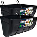 Chicken Feeder Waterer, Goat Feeder - 2 Pack, 5.5 Quart, for Goats Chickens Duck Sheeple Dogs Piglets Deers Gooses, Turkeys, Goat Supplies(Appearance Patent Product) - color: Black