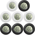 Weewooday 8 Pcs Mini Hygrometer Thermometer Digital LCD Monitor Indoor/Outdoor Room Humidity Meter Temperature Gauge for Greenhouse Garden Reptile Incubator Cellar ℉/℃ (Black,White) - size: Black, White