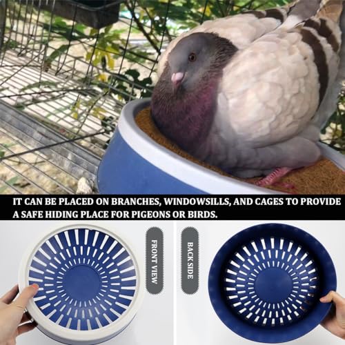 5 Pcs Pigeon Nest Bird Nest Bowls Nest for Pigeons Breeding Hatching (White Side+ Pad), Random - style: White Side+ Pad