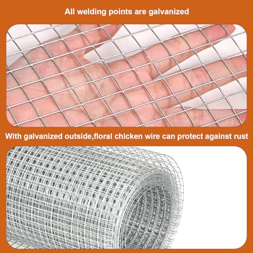 Hardware Cloth 1/2 inch 16inx30ft 21GA, Hot-dip Galvanized After Welding Chicken Wire Fencing, Poultry Farming, Garden Fence,DIY Production, Tree Protection, Groundhog-Proof, Rabbit Wire. - size: 16inx30ft