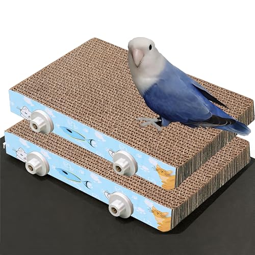 2Pcs 12.4in Large Paper Bird Toys, Bird Platform, Parrot Toy, Help Birds Clean Beak, Release Stress, Reduce Boredom - Suitable for Macaws, Small Parakeets, and Other Small to Medium-Sized Pet Birds - size: C