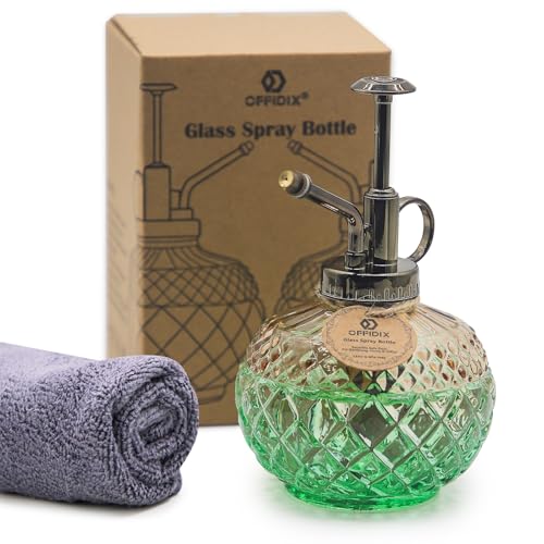 Plant Mister Spray Bottle, 10 oz Glass Vintage Decorative Water Can | Glass Mister with Plastic Pump, Small Mister for Indoor Plants, Brown Green Gradient Watering Can 300ML, Garden,Cleaning - color: C-brown Green Gradient