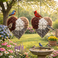 Handmade Heart-Shaped Hummingbird nest Box with Nesting Materials, Winter and Summer Outdoor Bird Watching House, Wild Bird shelter (1)
