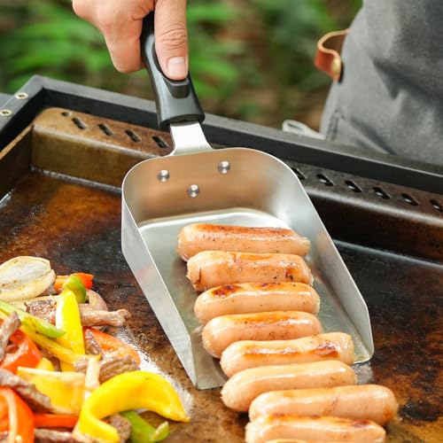 onlyfire 5" Heavy Duty Stainless Steel Griddle Spatula Food Mover | Grill Scoop Smash Burger Food Shovel for Stiring Fry, Cooking and Moving Food - size: 5"