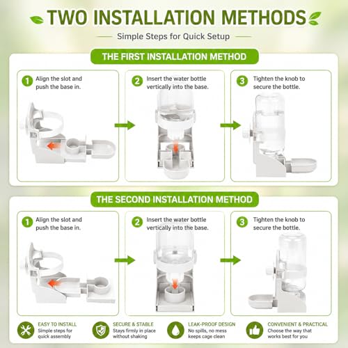 Rypet No-Mess Bird Feeder and Water Dispenser Set for Small Birds | Automatic Bird Feeder, Transparent Acrylic Food Container, Helps Reduce Seed Scatter, for Parakeet Cockatiel Parrot Canary - color: White Feeder + Drinking Bottle