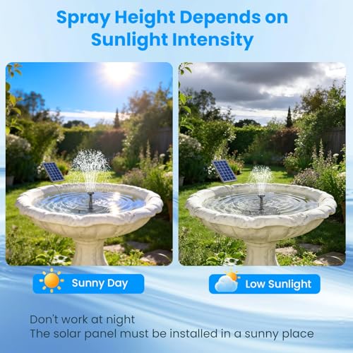 Antfraer 4W Solar Fountain Pump with Pond Filter, Solar Pond Filter Kit with 5 Nozzles & PVC Tubing, Solar Water Fountain for Outdoor Bird Bath, Small Ponds, Water Circulation & Oxygenation - style: 4W