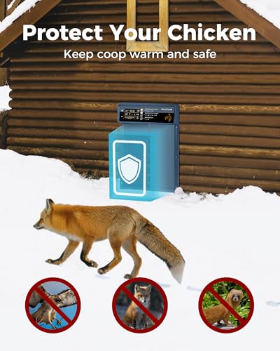 Automatic Chicken Coop Door Solar Powered, LCD Display, Timer & Light Sensor, 20-m Remote Control,Electirc Door,4 Modes, USB Rechargeable Battery, Light Blue
