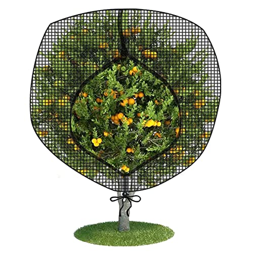 FONUNO Fruit Tree Netting with Zipper Birds Netting for Fruit Trees, Black | Netting Covers with Zipper to Protect from Squirrels and Birds Large Netting for Fruit Trees Protection, 8' x 8', 1 Pack - color: Black, size: 8 x 8 feet - 1 Pack