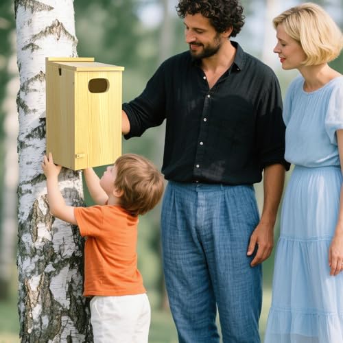 Duck House, Solid Wood Duck Houses for Outside, Included Hanging Rope, Outdoor Duck Nesting Box for Pond, 22" H x 10" D x 10" W, Nesting Pads Not Included