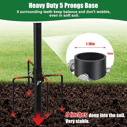 Heavy Duty Bird House Pole 75 inch Adjustable, Outdoor Birdhouse Stand with 5-Pronged Stakes, Universal Mount for Smart Bird Feeder Compatible with Bird Buddy Birdfy Bluebird House (Without Feeder) - size: 75 Inches