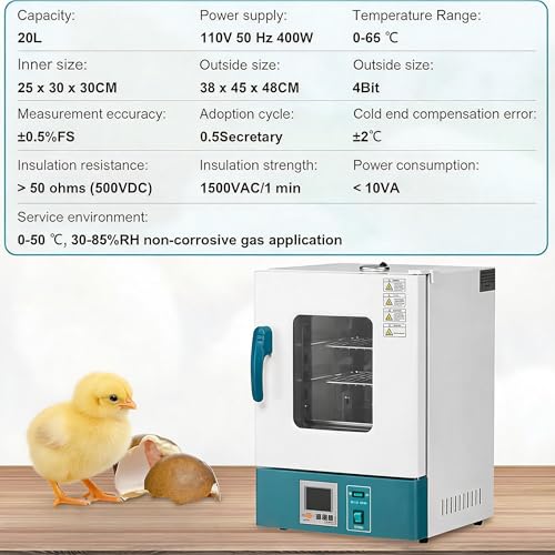 20L Digital Lab Incubator, Constant Temperature Cabinet Incubator RT-65℃, PID Control, Incubators for Hatching Eggs, Reptile Incubator, Bacterial Culture, Medical Science Incubadora | PID Control, For Hatching Eggs, Reptile Incubator, Bacterial Culture, M