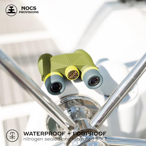Nocs Provisions Standard Issue 10x25 Binoculars, Waterproof, Bird Watching | 10X Magnification, Bak4 Prism, Wide View Multi-Coated Lenses, Hiking & Backpacking, Adults & kids - color: Olive Green, size: 10x25