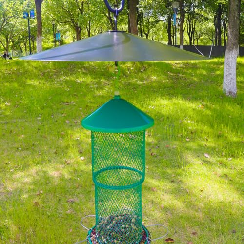 PFNRTH One-Piece 17" Metal Squirrel Baffle - Solid Steel Guard for Bird Feeder Poles & Hanging Feeders | Chew-Proof, No Assembly | 2 Installation Options-Black