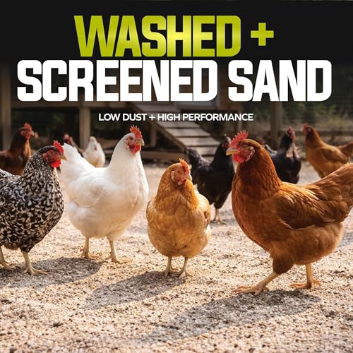Sun Joe 2 Pack Chicken Coop Sand Natural Mineral Poultry Bedding, 50 lb Bag | Coarse Grade Poultry Bedding, Washed, Screened & Dried Habitat Supplies - size: 2 Pack
