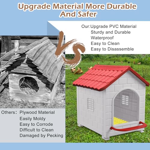 Nesting Boxes for Chicken, Plastic Single Compartment Chicken Nesting Box | for Laying Eggs for Hens, Ducks and Poultry - Red - color: Red