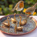 4 Pcs Mini Bird Bath Copper Ornaments Bird Bath Purification Disk Birdbath Cleaner Single 1 oz Weight Universal Fit for Outdoor Birdbaths, Bowl(Goose) - style: Goose