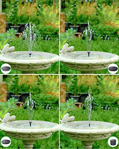 Biling Solar Fountain Water Pump Outdoor with Tubing for Pond BirdBath | Solar Bird Bath Fountain with Dry-Run Protection, 5 Nozzles for Garden, Backyard, Fish Tank,Water Features - size: 1.5W
