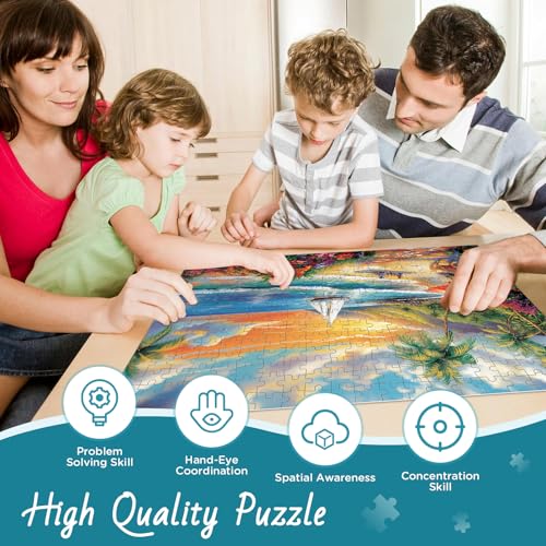 300 Pieces Puzzles for Adults, Summer Sunset Beach Jigsaw Puzzles - style: Summer Beach