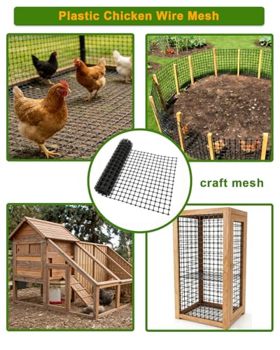 Chicken Wire Fencing - Plastic Chicken Wire Mesh Fence Netting for Garden | 16IN * 33FT Chicken Wire for Garden, Plastic Wire Mesh Roll For Chicken Coop, Garden Balcony, Pet, Plastic Netting for Garden - size: 16IN * 33FT