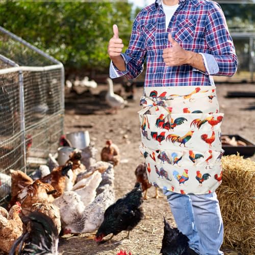 12 Deep Pockets Egg Apron, Chicken Egg Collecting Apron, Egg Holding Apron, Duck Goose Egg Gathering Apron for Housewife - color: Realist Style