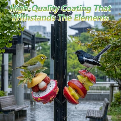 1 Pcs Dual Prong Hanging Bird Feeder, Oriole Feeders for Outdoors Hanging | Fruit Jelly Bird Feeder for Outdoors with Hook, Steel Powder Coated Weather Resistant for Garden Patio