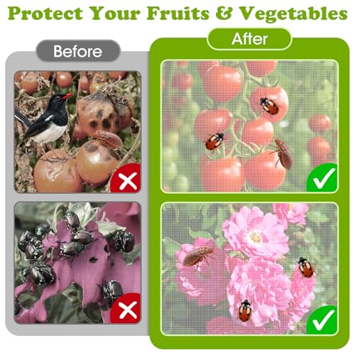 3Pack Garden Bird Netting Plant Cover for Square Tomato Cage,55.1"x15.7" Insect Bird Barrier Tomato Cage Net with Zipper&12pcs Clips,Tomato Trellis Netting Protection Mesh Cover for Protecting Plants - color: Netting Plant Cover-55.1"x15.7"-Transparent