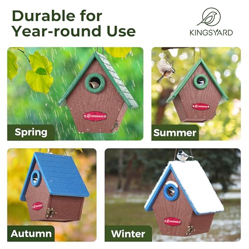Kingsyard Recycled Plastic Bird House for Outdoors X 2