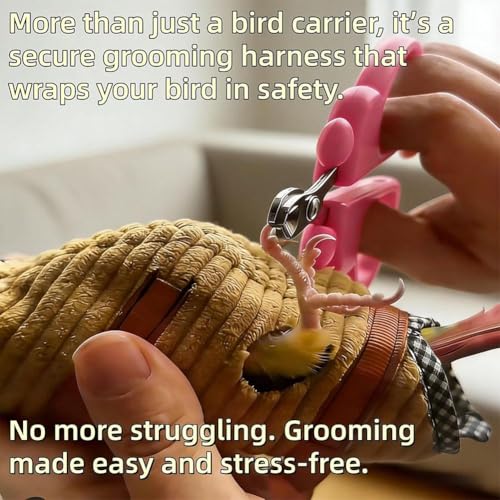 Portable Bird Carrier Bag, Escape Resistant Parrot Carrier Bag, Parrot Harness Leash Set Adjustable Bird Flight Suit Anti-Bite Walking Vest for Small Medium Parrots, Cockatiel,Green-cheeked Conure