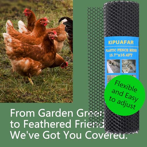 Pet Proof Barrier Net, Black Plastic Chicken Wire Mesh Fencing 15.7IN x 6.56FT, Balcony Cat Safety Net & Garden Snake Barrier, Heavy Duty Protection for Chicken Coops, Rabbit Hutches, Dog Kennels - color: Black, size: 15.7 IN * 6.56 FT