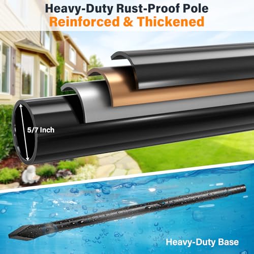 Heavy Duty Double Shepherds Hook for Outdoor, 78 Inch Adjustable Bird Feeder Pole with 5 Prongs Base, Stable Stand for Hanging Bird Feeder, Bird House, Wind Chime, Lantern & Light Plant, Anti-Rust - size: 78"