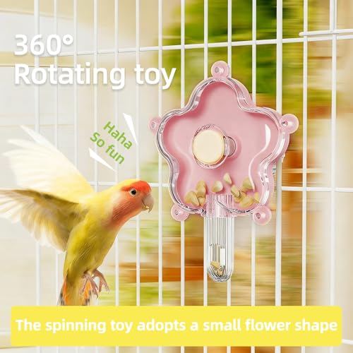 Rotating Foraging Feeder Wheel - Adjustable Interactive Puzzle Toy for Parrots, Cockatiels, Conures, African Grey, Parakeets & Small Birds | Cage-Mounted Spinning Enrichment Feeder
