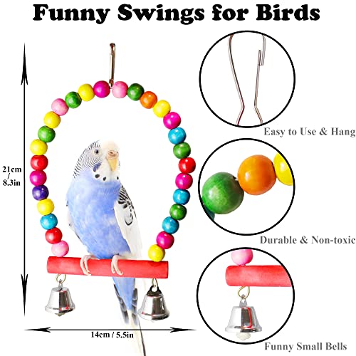 8 Pcs Parakeet Cockatiel Bird Toys, Parrots Conures Budgies Cage Accessories