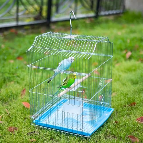Small Bird Cage, Lightweight Foldable Hanging Cage with Removable Tray | Easy to carry and clean, ideal for travel, outings and vet visits with parakeets, canaries, lovebirds and finches. - size: 13.0"L x 11.8"W x 17.7"H