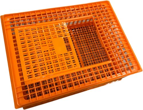 2 Pack Poultry Carrier Crate Plastic Chicken Transport Crate Carrier Cage for Poultry Chicken Bird Duck