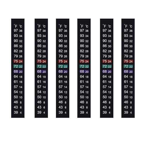 Brewing Thermometer Strip Adhesive Strip Aquarium Thermometer 6pcs | Fish Tank Thermometer, Temperature Test Strip Thermometer Sticker for Fish Tank/Kombucha/Fermentation Jar 39 to 97℉/4 to 36℃ - size: 6 Pack