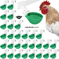 LemonRoad 30 Set Automatic Chicken Waterer Cups with 1/2" PVC Tee Fitting Chicken Drinking Bowl, Poultry Drinker Mounting Hole Opener,Water Dispenser Feeder for Duck, Goose, Turkey, Pigeon(Green) - color: Green