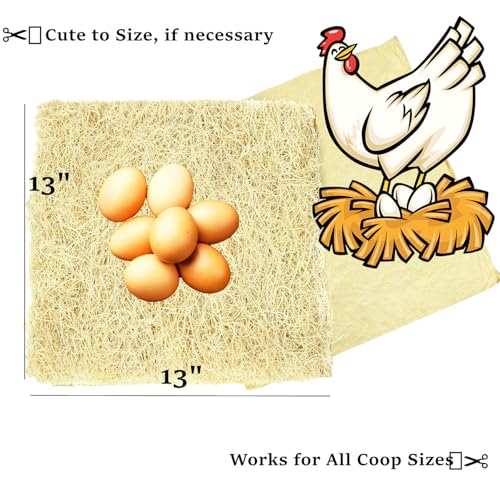 Chicken Coop Litter Aspen Bedding Nesting Pads Laying Hen Nesting Pads Laying Hen Nest Box Pads Aspen Excelsior Pads 13" x 13" (12)