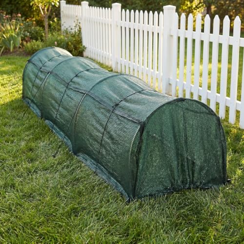 Yardwe Foldable Chicken Coop Tunnel Run with Green Sunshade Mesh Cover, Plastic Strong Frame, Easy Storage, Portable Backyard Garden Extension for Poultry Protection