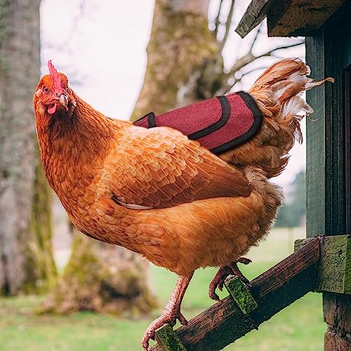 4 Pieces Premium Chicken Saddle with Adjustable Strap,Poultry Saver，Feather Protector for Back and Sides,Outdoor Hen Apron