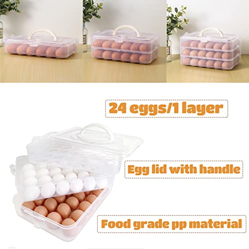 Anyumocz 72 Eggs Holder,3-Layer Deviled Egg Tray with Lid,Egg Containers for Deviled Egg,Egg Carrier Box Dispenser Container with Handle for Refrigerator - style: 3-Layer 72eggs