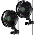 VIVOSUN AeroWave A6 Grow Tent Clip Fan, 6" Auto Oscillating Fan, 2-Pack | Secure Non-Slip Clamp, Strong Air Circulating, Low Noise, US Patented Circulation Fan for Hydroponic Ventilation - size: 2 Pack