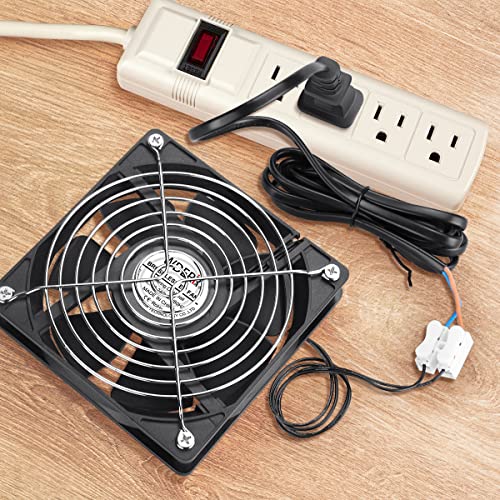 120mm EC Cooling Fan, 110V-240V AC Ball Bearing | Brushless motor, 25mm slim profile, AC plug. Ideal for DIY mini boxes, electronics cabinet exhaust, plant ventilation - style: 120mm x 25mm