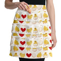 CUTHOLLOW Egg Collecting Apron for Adlut, Housewife, 18 Deep Pockets Hen Egg Gathering Holding Apron with Elastic Closures - style: Heart Chicks