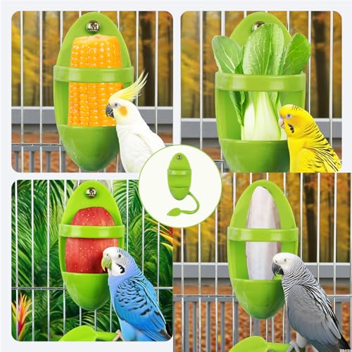 2pcs Cuttlebone Holder for Bird Cage, Plastic Food Holder for Cuttlebone for Birds, Parakeets, Cockatiels, Budgies and Finches - Cuddle Bones Feeding Rack